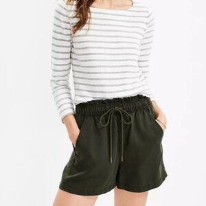 Loft Relaxed Dark Caper Lyocell Shorts